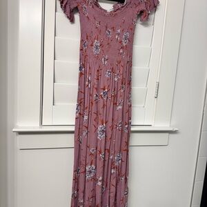 Floral Pink Maxi Dress